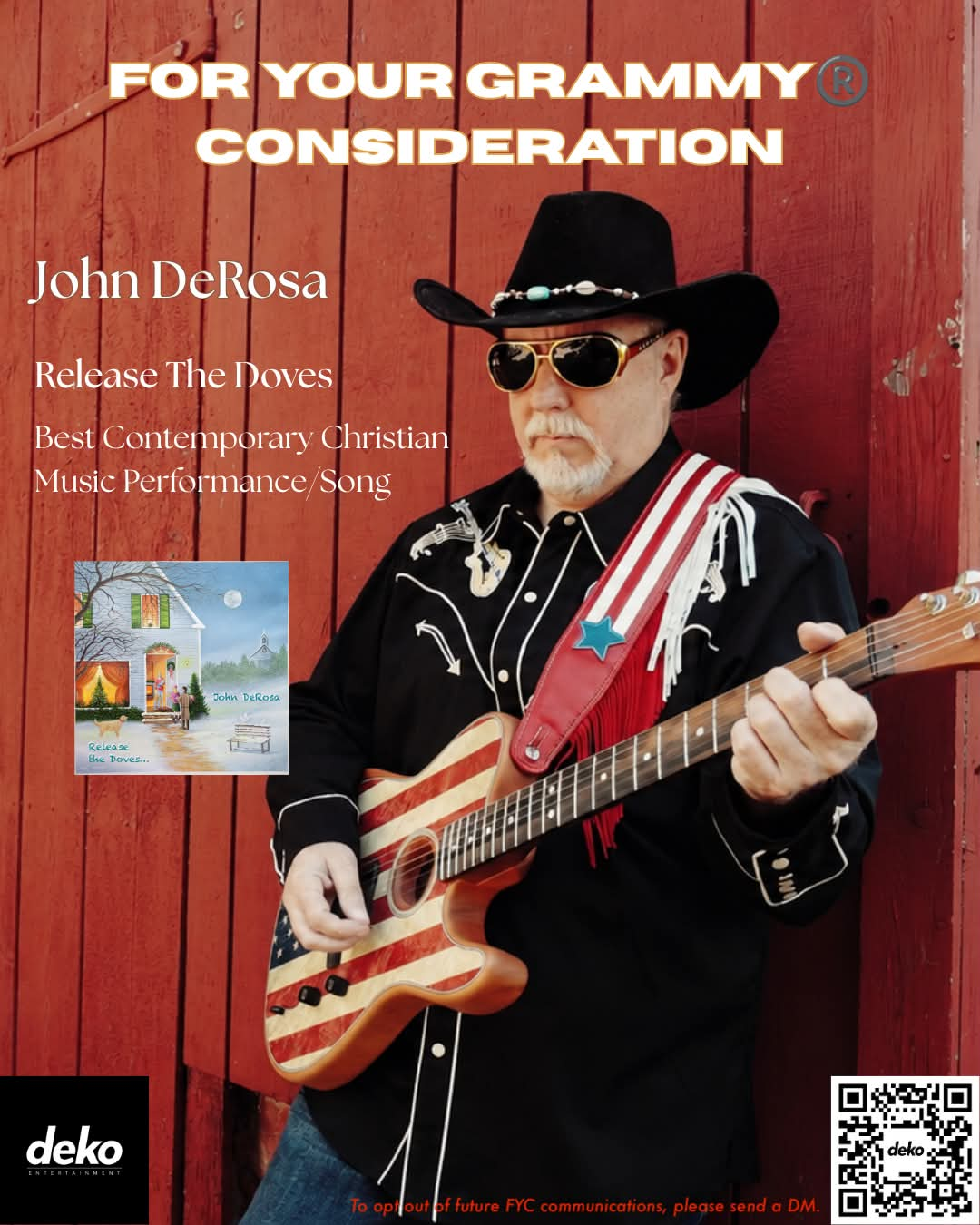 Official For Your Grammy consideration poster for Release the Doves by John DeRosa